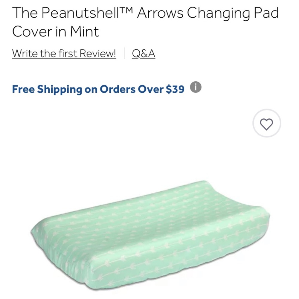 The Peanutshell Arrows Changing Pad Cover in Mint
